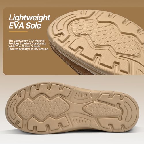 Hand Free Casual Shoes for Men - Leather Slip-On Loafers with Elastic Heel & Latex Footbed - Lightweight EVA Walking Shoes4