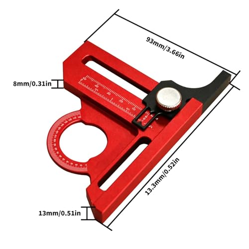 Réglet de profondeur pour scie à table avec ajustement d'angle précis