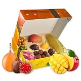 Hansen Obst Geschenkbox "Exotische Träume" mit Geschenkverpackung "Happy Orange" - Geschenk mit frischem Obst - Obstbox - exotische Früchte