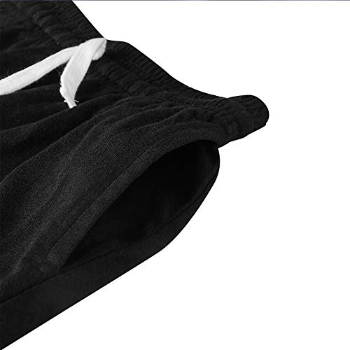 Spring&Gege Kids Soft Cotton Knit Jersey Shorts Solid Elastic Pull-On Play Shorts With Pockets, 2 Pack Black, Medium #TOP3