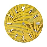 Saharuse Orologio da 28,5 mm con quadrante 1 Pezzo for Movimento NH35 Accessorio Luminoso Verde(Golden 1)