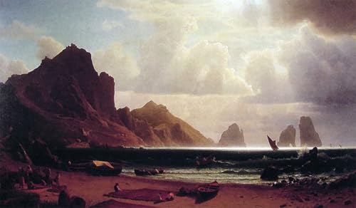 Impression sur toile Albert Bierstadt Marina Piccola, grand tableau de peinture abstraite 60x90
