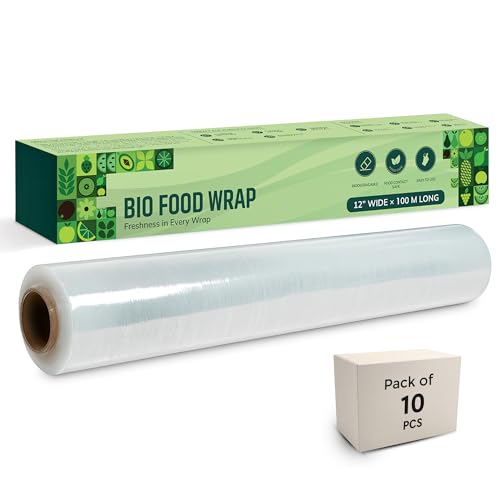 Image of Robustt Bio Food Wrap Cling Film for Food Wrapping| 100 m x12 inch| Keeps Food Fresh Eco-Friendly Transparent Wrapping roll | Ideal Cling Film for Food Wrapping