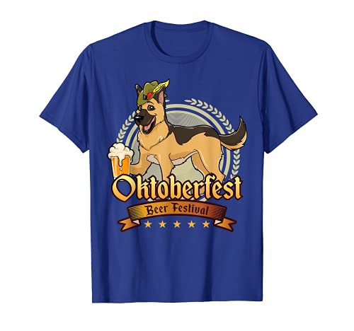 Oktoberfest German Shepherd Prost T Shirt Drinking Beer Tee