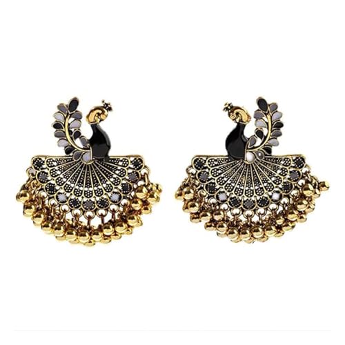 Indien Bollywood Paon Ethnique Jhumka Jhumki Boucle D'Oreille Boho Gypsy Tribal Mexicain Bohème Perles Gland Dangle Bijoux De Fête De Mariage Cadeau Pour...