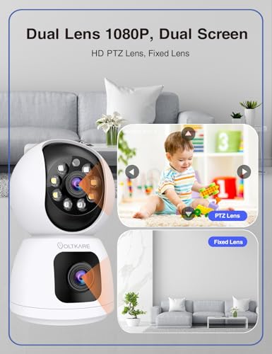 Indoor Security Camera, 2MP, 360° Coverage, Pet and Baby Monitor with App, Night Vision, Motion Detection - Image 3
