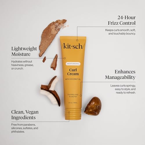 Image of Kitsch Moisturizing Curl Cream for Curly, Wavy Hair - 5oz