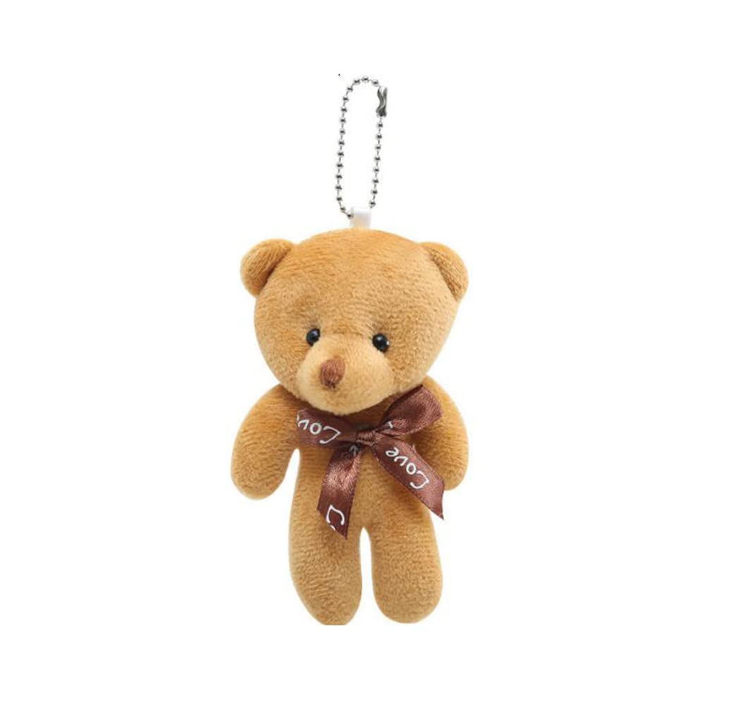 Cartoon Cute Plush Bear Fur Keychain Animal Charms Key Chains Sweet Jewelry Bag Accessories Gifts, Silver, F