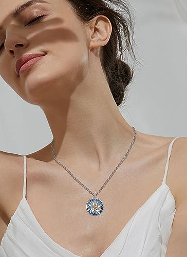 Collar Tetragramaton Plata 925 con Ópalo Azul Amuleto