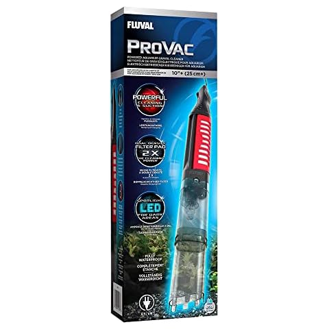 Fluval Pro Vac, elektrischer Bodengrundreiniger, mit Verlängerungsrohr für tiefe Aquarien, schwarz, 1 Stück (1er Pack) Cover