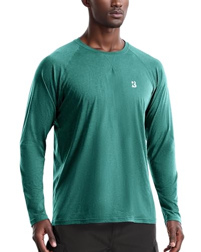 Sun Protection Shirts for Men: UPF 50+ Long Sleeve Rash Guard Outdoor Hiking Running Swim Shirt Quick Dry Lightweight