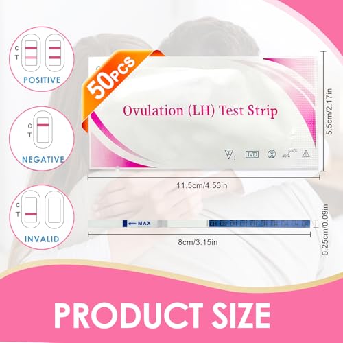 50 Strisce Per Test Di Ovulazione,Rilevazione Dell’Lh Per Identificare I Periodi Fertili,Facile Da Usare Con Risultati Chiari,Per Monitorare Il Ciclo E Fertilità Donna - 5