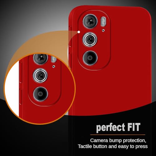 Image of Back Cover for Motorola Edge 30 Pro 5G | Full Camera Protection | Premium Liquid Silicon Case | Flexible Bumper Case for Motorola Edge 30 Pro 5G (Red)