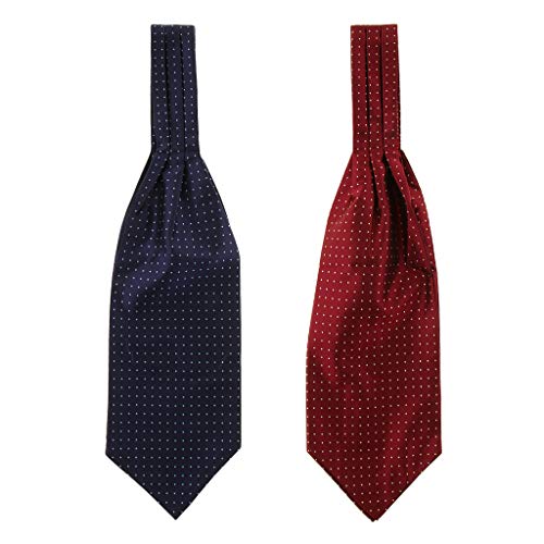 Conjunto De 2 Gravatas De Seda Polka Dot Dos Homens Laços Jacquard Tecido Presentes Casuais Ascot