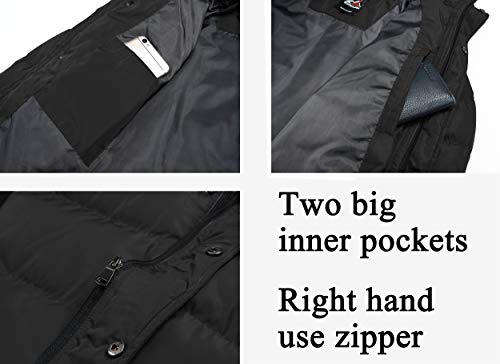 Svacuam Men's Quilted Padded Thicken Puffer Coat With Hood(Black,M) #TOP5