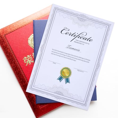 Papel para certificados azul SEWACC con bordes decorativos para ceremonias y diplomas, 50 hojas 3