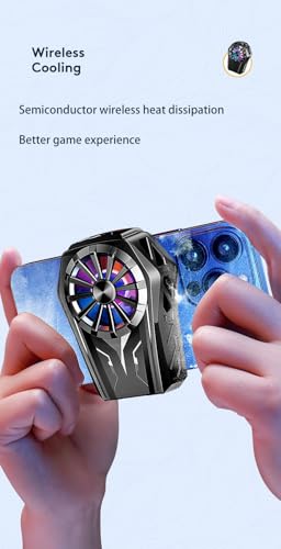 Image of BKN L-08 Mobile Phone Cooling Fan Radiator Rechargeable with 2000mAh Battery, RGB Light, Gaming Fan for Universal All Smartphone Cooler with 4-6.7 inch Screens | Gaming Live Streaming etc.