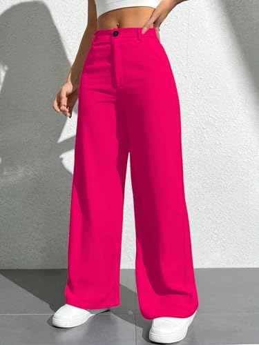 Image of Toochki Trousers for Woman Pants Women's Formal Office Korean | Beige Black Track Pant | Straight | Cotton Spandex Stretchable Trouser | High-Waisted Bottom Wear