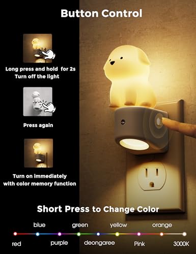 L LOHAS LED Night Light for Kids, 3D Dog Night Light Plug in - image 3