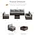 Tradare 7 Pieces Outdoor Patio Furniture Set, Wicker Patio Conversation Sectional Couch Set, All Weather PE Rattan Sofa with Glass Table and Grey Cushions