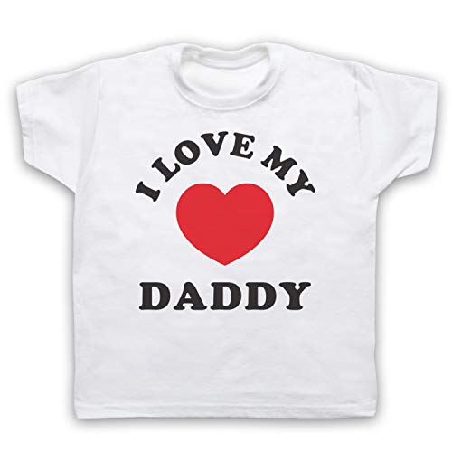 My Icon Art & Clothing I Love My Daddy Cute Baby Slogan Father Dad, maglietta per bambini bianco 5-6 anni/Seno 28"