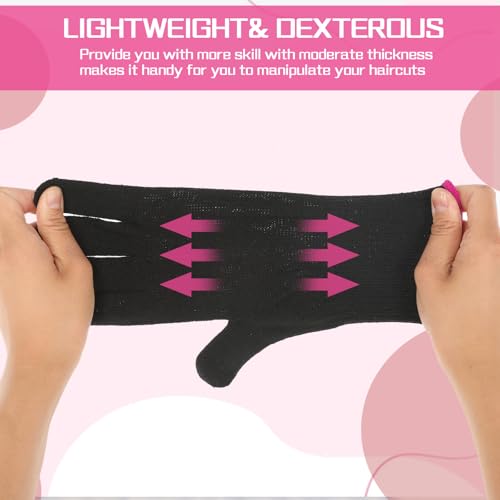 heat resistant gloves for styling - professional heat blocking reusable gloves for hair straightener flat iron amp curling wand pink edge