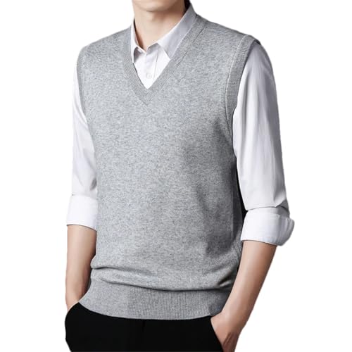 Men Business Casual Waistcoat Thick Woolen Knitted Vest Solid Sleeveless Pullover Tank Tops