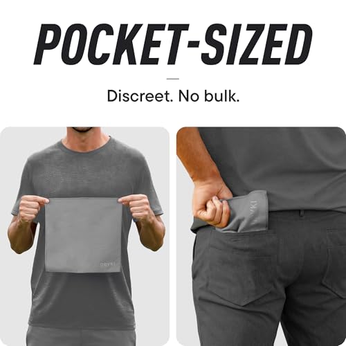 Image of DRYKI Sweat Absorbing Handkerchiefs - The Original Pocket-Sized Sweat Towels - Quick-Dry Microfiber Sweat Rags for Face, Hands, & Body - Men & Women - Gym, Sports, and Work (Grey: 5 Pack)