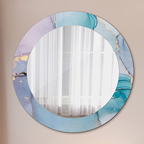 Miroir rond suspendu 60 cm design moderne fluide abstrait - 3