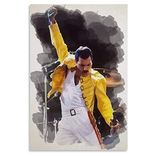 PUPTYS Canvasbilder 60 x 90 cm ingen ram Freddie Mercury 15 klassisk musiklivande kändis-affischtryck