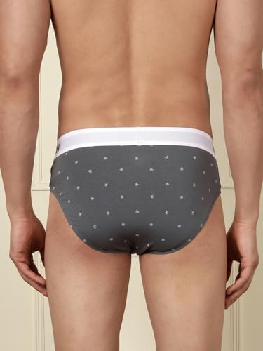 Image of WROGN Men's Pack of 2 Cotton-Spandex Briefs | Navy | Solid & Print | Comfort Fit