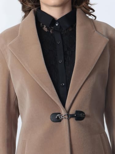 Image of PLAGG Women's Notched Lapel Long Overcoat