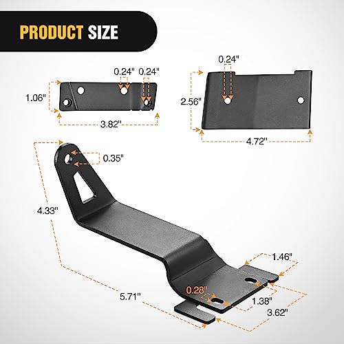Image of Nilight 2PCS 50 inch Straight LED Light Bar Mounting Bracket Over-Windshield Mount Kit for 2021 2022 2023 2024 2025 2026 Ford Bronco 2 /4 Door Black(1 Pair)