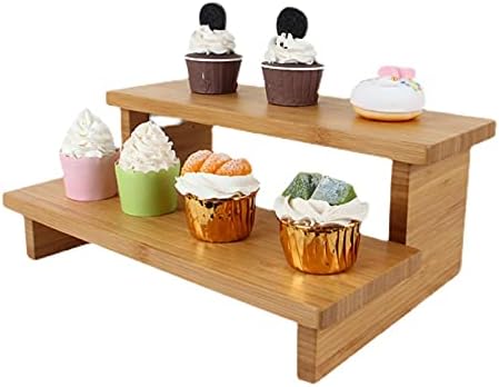 Amazon ケーキスタンド2層ケーキスタンド竹デザートテーブル多目的アフタヌーンティーカップケーキ ディスプレイスタンド結婚式のパーティーペストリーサービングトレイデザートスタンド ケーキスタンド オンライン通販