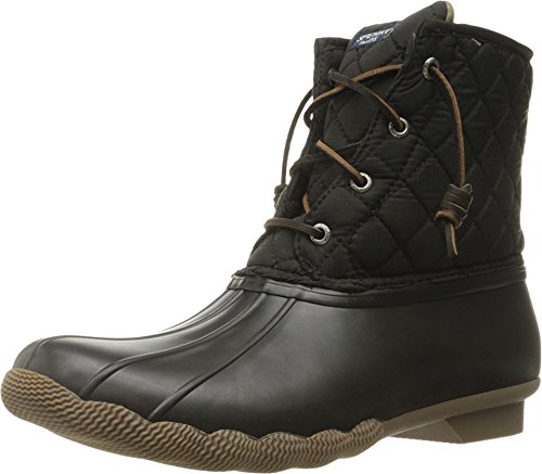 Sperry Womens Saltwater Boots, Black, 8.5 Wide