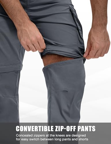 Convertible Mens Hiking Pants - Zip Off Lightweight Quick Dry Cargo Pants for Men 8 Pockets for Camping Travel Fishing3