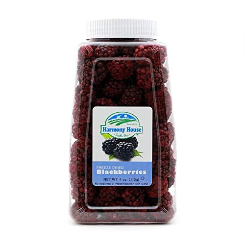 Harmony House Foods Freeze-Dried Blackberries, whole (4 oz, Quart Size Jar)