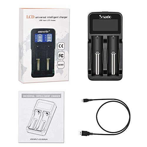 Snado LCD Universele batterijlader voor Li-ion/Ni-MH/Ni-Cd 18650 18500 18490 18350 17670 17500 16340 (RCR123) 14500 A AA… - Afbeelding 7