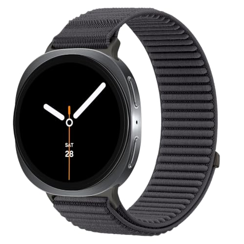 YuiYuKa Ein Klick Nylon Armband für Samsung Galaxy Watch 8 Armband 40mm 44mm/8 Classic Band 46mm Herren Damen Elastisch Stoff Sport Loop Armbänder Verstellbare Ersatzarmband für Samsung Watch 8
