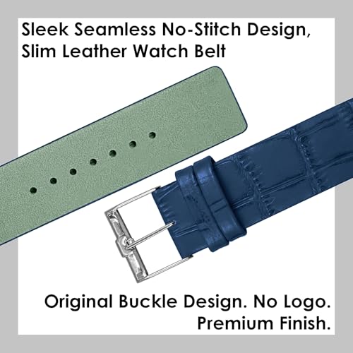 Image of DBLACK ''TNDS1'' Slim Leather Watch Strap, Minimalist style and a Bamboo-texture Design Belt / / For 18mm, 20mm, or 22mm, Compatible for TITAN Edge Slim Watches (Choose Your Size & Color)