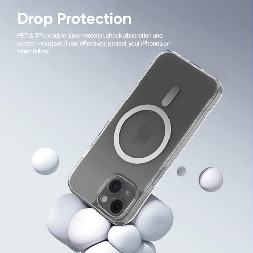 Image of Vaku Luxos Thermoplastic Polyurethane Back Cover Case For iPhone 15 Plus Scratch Resistant Slim Fit Protective Design Military-Grade Protection Compatible With Mag-Safe Wireless Charging-Grey