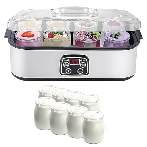 Genérico Máquina De Yogur Automática, Máquina De Yogur De Gran Capacidad De 1400 Ml, Máquina De Fermentación De Yogur con Control De Temperatura Ajustable