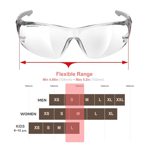 Image of HTS HUNTERSKY ANSI Z87.1 Anti-Fog Clear Safety Glasses Pickleball Youth Baseball Lab Chemistry Goggles Scratch Resistant