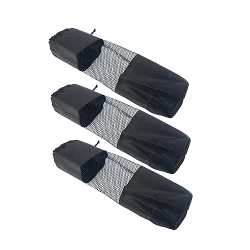 BESPORTBLE 3pcs Multifunction Mesh Drawstring Storage Bags for Sports Camping and Travel Black Breathable Design for Organizing Yoga Gear and Laundry