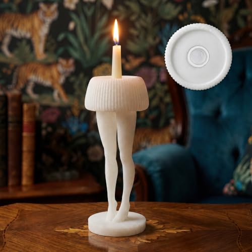 Candle Holder with 3 Inch Top for Pillar & Taper Candles, White - image 1