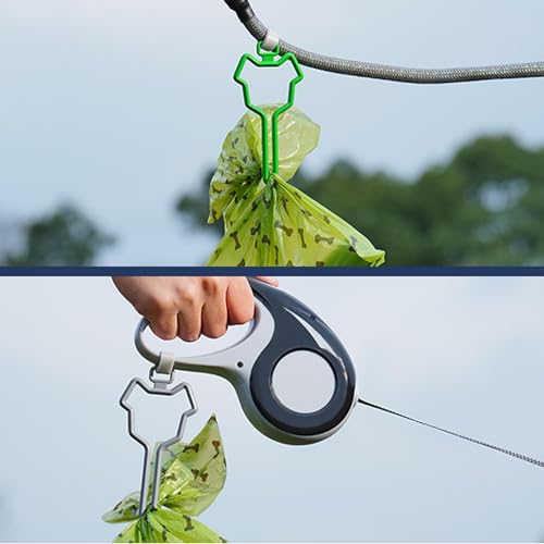 Image of 2 Set Dog Poop Bag Holder Dog Waste Bag Dispenser with Carabiner Clip Doggie Poop Bags Hands Free Hanging Carrier for Leash Belt Disposal Dog Poop Bags Rolls Pet Waste Pickups