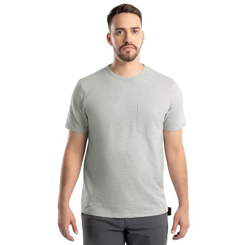 Wrangler Men's Short Sleeve Recycled Slub Pocket T-Shirt, Grey, Small - image 1