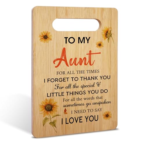 Tablero de corte de bambú para tía, tableros de charcutería en madera, regalos para cumpleaños, Día de la Madre o Navidad, decoración de cocina miniatura 1
