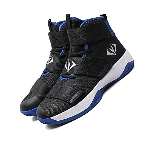 NCNDB Mens Basketball Shoes High Top Sports Shoes for Running Women Non Slip Outdoor Sneakers Black Blue 11/9.5 US