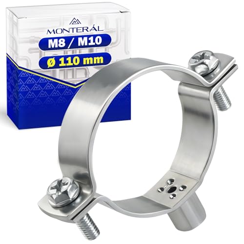 Verstärkte Rohrschellen M8/M10 mit Durchmesser Ø110 mm oder 3 1/2 zoll - Garantie 10 Jahre - MONTERAL